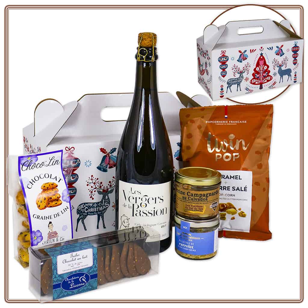 Cadeau gourmand Noël , coffret Panier garni Noël pour entreprise